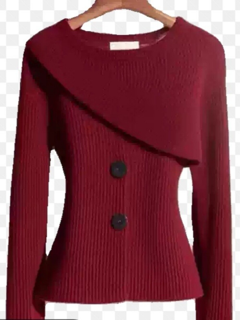 Women’s Asymmetric Button Knit Sweater. Cozy Chic. Old Money.